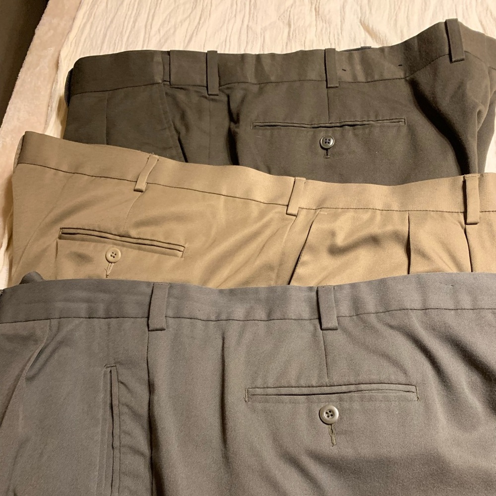 3 PAIRS 48x32 men’s dress pants with cuffs